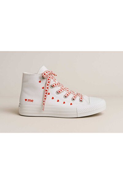 bhk desing حذاء رياضي للأطفال البنات مطبوع عليه قلوب حمراء صغيرة