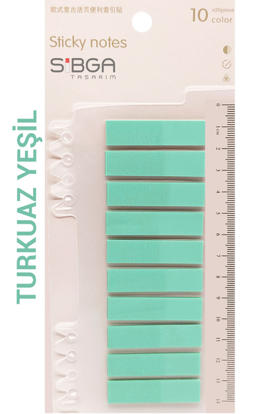 sibga tasarım Şeffaf Turkuaz Yeşili Renkli Postit Post-it Post It. Kitap Ayra...