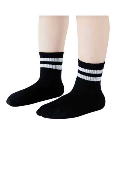 Marlin Unisex Children 6 Pairs (Black White Gray) Hoop College Socks