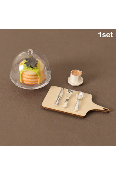 Choice مجموعة أدوات المائدة الصغيرة من صينية مطبخ محاكاة بيت الدمية A1 1/12 م...