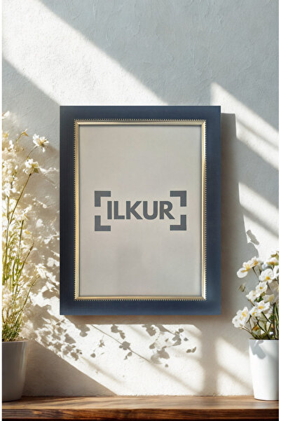 ilkur A4 Size (21X30 cm) 3.5 cm Silver Piping Textured Matte Glass Frame