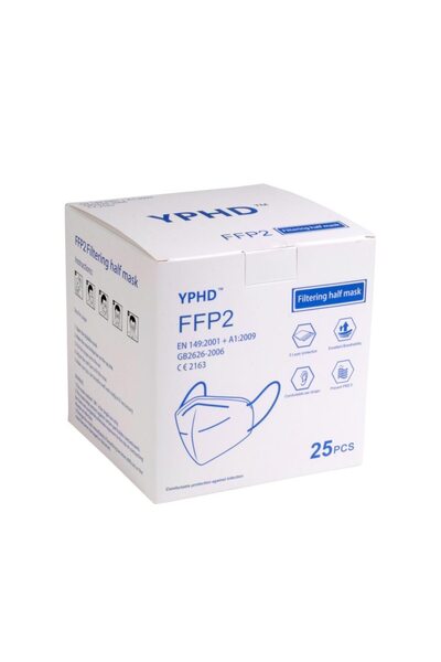 THK Set of 25 FFP2 YPHD Masks, 5 layers