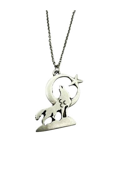 Yuchicly Bozkurt Figürlü kadın erkek Kolye – Zamak Kaplama Türk Motifli Anlamlı