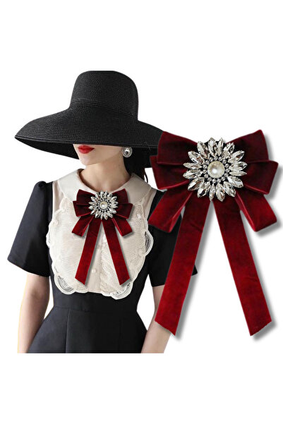 pegu baby collection KADİFE 2 CM BORDO,ELYA SERİSİ,KRİSTAL TAŞ TASARIM KURDEL...