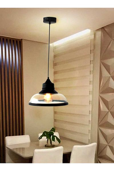 best power Modern Pendant Lamp Glass 4436-1 – Hanging Lamp with 190cm Cord, E27 Bulb Socket (Bulb Not Included)
