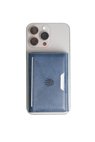 WATCHOFROYAL Storm Navy Blue Magnetic Adhesive 5 Compartment Magnetic Card Holder