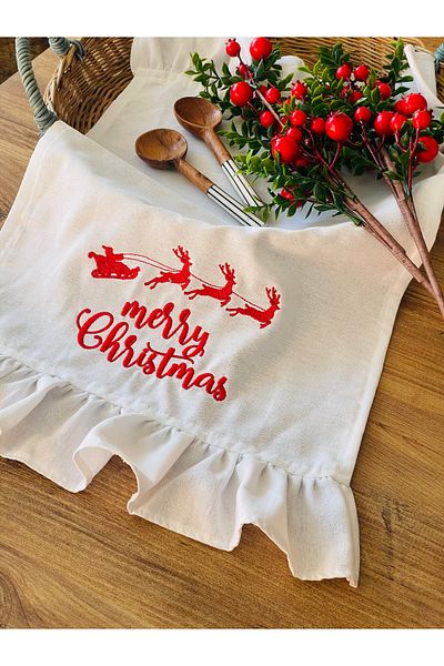 HOME OF BLOSSOM Embroidered Linen Kitchen Cover / Cloth / Oven Cover