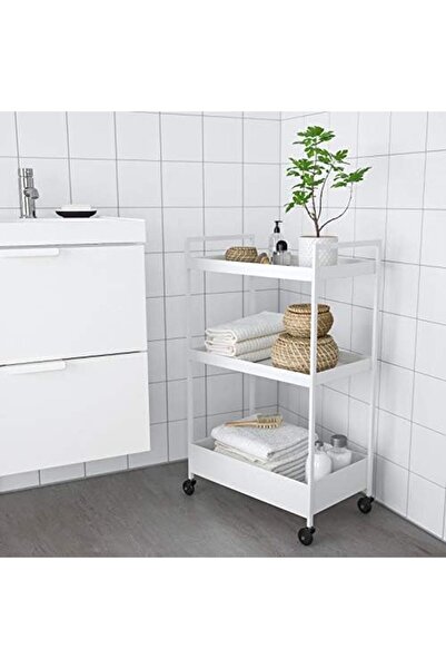 Generic IKEA NISSAFORS Trolley, White, 50.5x30x83 cm