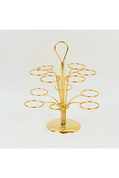 rexa حامل أكواب معدني ذهبي - 12 حجرة