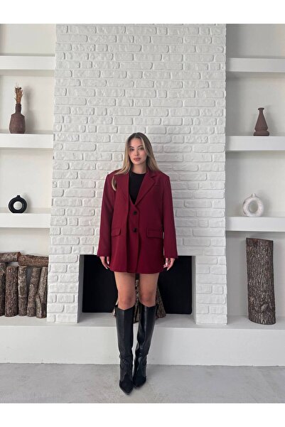 Bella Breeze Jachetă blazer cu design pentru femei, cu clapă dublă și nasturi