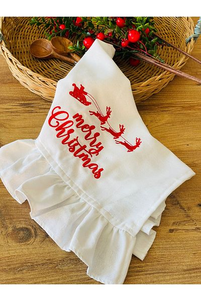 HOME OF BLOSSOM Embroidered Linen Kitchen Cover / Cloth / Oven Cover