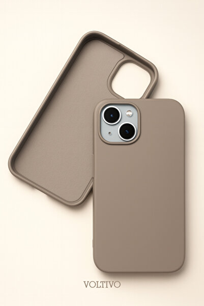 VOLTIVO iPhone 13 ve iPhone 14 Uyumlu İçi Kadife Lansman Silikon Kılıf