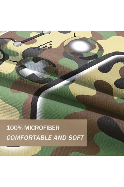 OEM Husă pilotă lenjerie de pat 155x220 cm, 1 față de pernă 80x80 cm imprimeu controller de joc