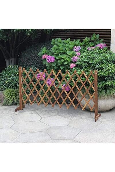 genric FFD Home Garden Balcony Villa Indoor Outdoor Wooden Garden Fence (Brown 5 Piece) 120cm