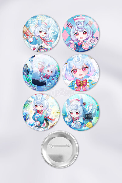 ZipZap Sigewinne Genshin impact Çanta Süsü Rozet İğneli Buton Rozet Seti (6 A...