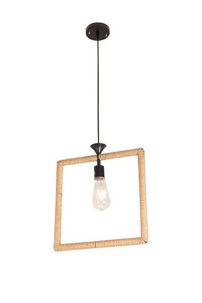 best power Rustic Rope Pendant Light – 6644-1 | E27 Base | Adjustable 70cm Hanging Cord (Bulb Not Included)