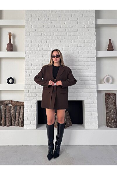 Bella Breeze Jachetă blazer cu design pentru femei, cu clapă dublă și nasturi