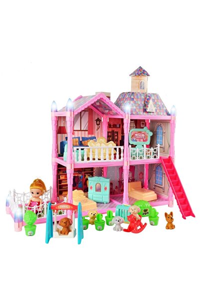 MNS Casă de păpuși cu 2 etaje, 112 accesorii