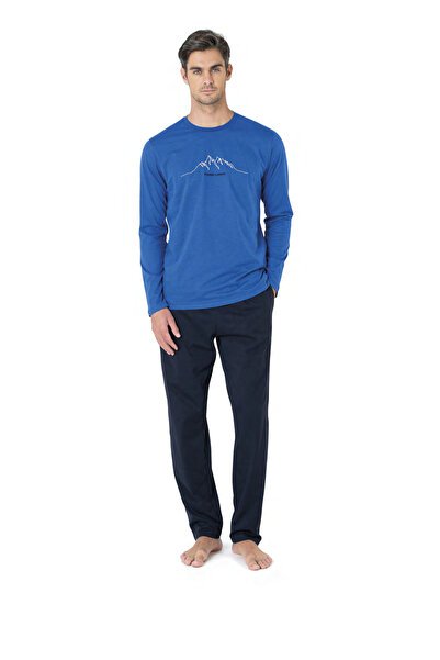 Pierre Cardin Мъжки комплект пижама с дълъг ръкав от памук за дома VRP.C.P61E01.Y01