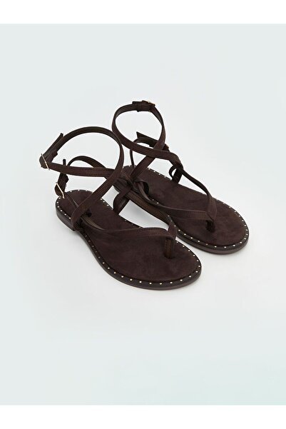 LC Waikiki Lcw Steps Brown Suede Look Women's Sandals