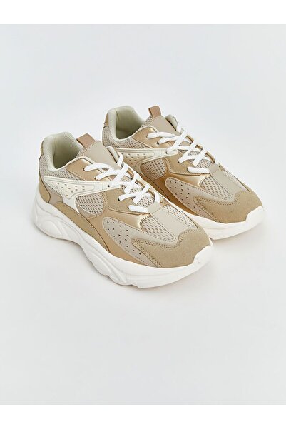 LC Waikiki Lcw Steps Beige Lace-Up Women's Sneakers