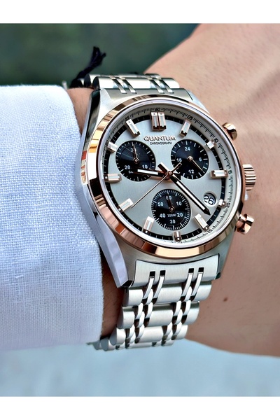 Quantum Functional Silver Color 10 Atm Sapphire Glass Steel Cord Steel Case Men Wristwatch 1209.570Mr