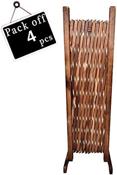 genric FFD Wooden Freestanding Portable Expandable Garden Fence - Wicker Trellis Pet Gate 120cm Pack of 4