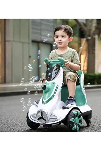 Generic Children's electric motorcycle LED light rides on children's toys, bubble balance boys and girls rem