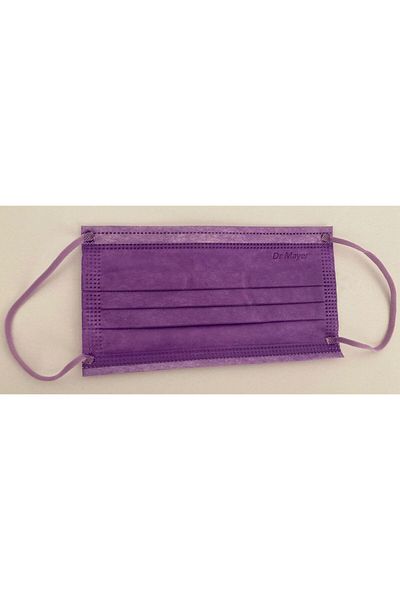 THK Set of 50 pieces Dr Mayer medical mask, 4 layers, 3 pleats, full color Purple