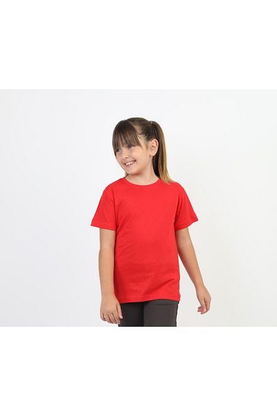 SLOBODA Unisex Tops Crewneck Unprinted Solid Red Combed Cotton T-Shirt