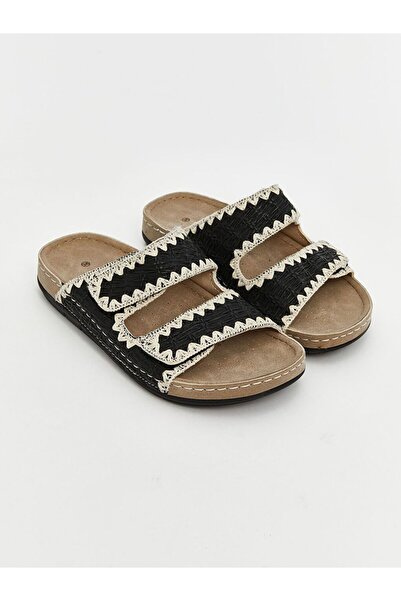LC Waikiki Lcw Steps Black Velcro Double Banded Women's Slippers