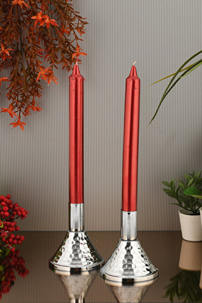 AKSESUAR EVRENİ Olena Renk Mumluk Dekoratif Şamdan Düz Taban Paslanmaz Kaplam...