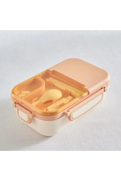Home Box Neo Sarah 2-Grid Lunch Box with Spoon and Chopsticks - 800 ml
