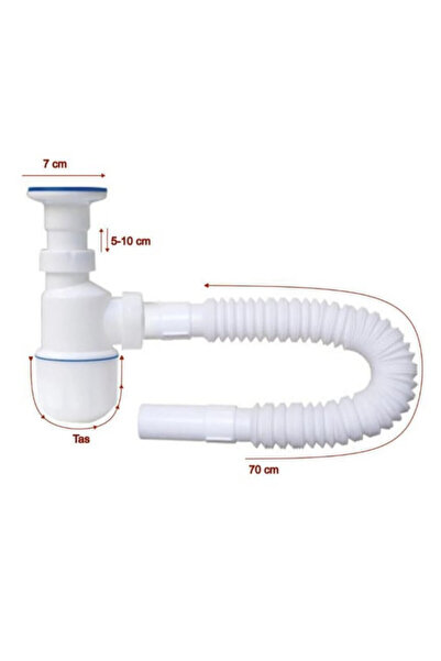 abnturk Körüklü Taslı Lavabo sifonu Paslanmaz Süzgeç