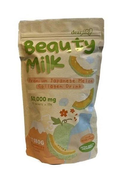 Face Beauty Milk Premium Japanese Melon Collagen Drink - 50,000mg Collagen, 10 Sachets x 18g