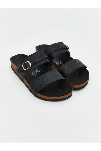 LC Waikiki Lcw Steps Black Double Banded Women's Slippers