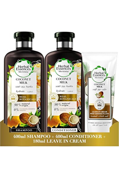 Herbal Essences Coconut Milk Shampoo + Conditioner + Leave-in Cream