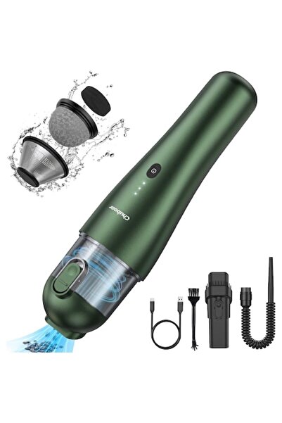 Chuboor Aspirator auto portabil, putere mare de 100 W, filtru HEPA, încărcare USB, verde