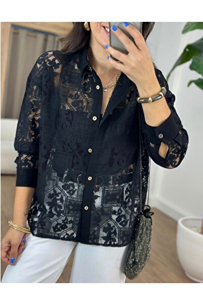 BEBE PLUS Salaş Dantel Gömlek (36-42 beden arası uygun)