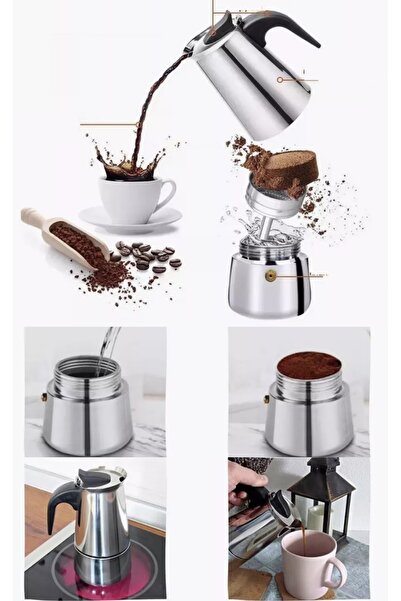 Transformacion Inox Moka Pot - Paslanmaz Çelik Profesyonel Moka Pot - 100 ml 722055