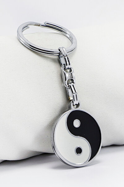 biuti سلسلة مفاتيح على شكل يانغ مع يين باللونين الأبيض والأسود، سلسلة مفاتيح ...