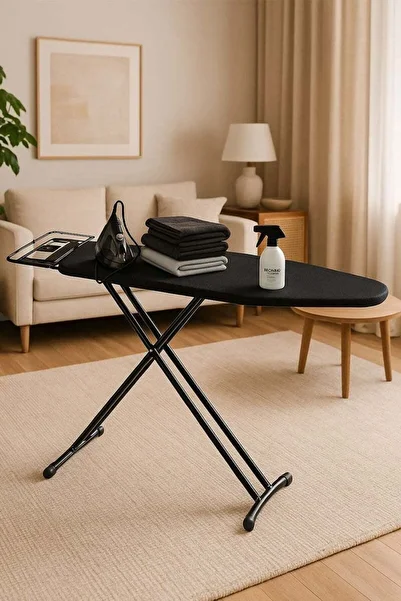 Cady One Ironing Table with Heat-Resistant Black Cover, Adjustable Size 102×33 cm