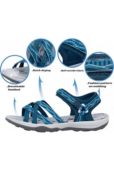 OEM Women's casual hiking and outdoor sandals, gray-blue, size 37