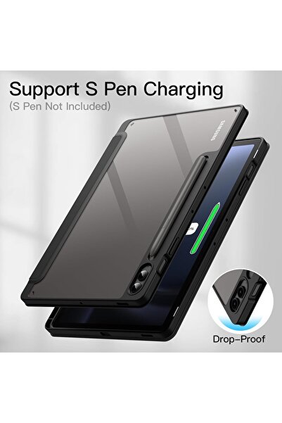 SIGLOO Husa premium Samsung Tab S10+/S10Fe+/S9+/S9Fe+ 12.4'', piele, Pen, spate PC, antisoc, Black