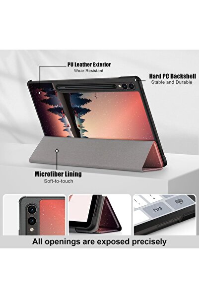 SIGLOO Husa premium pentru Lenovo Tab P12 12.7 inci ultralight stand sleep wake mirror in lake