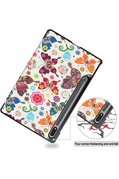 SIGLOO Husa Slim SmartCover Trifold pentru tableta Samsung S8 Plus S7FE S7Plus 12.4 inci butterfly