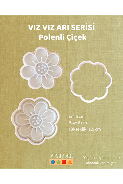 Montessori 8 Piece Bee Themed Cookie Mold Set Stamp and Cutter – Bee, Honeycomb, Flower, Hive