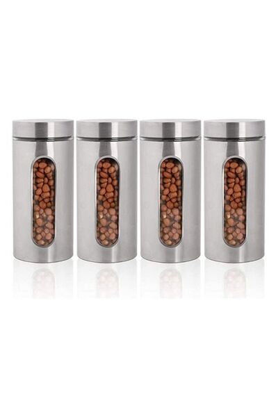 Generic GGEROU Stainless Steel Food Storage Canister Sets,Set of 4 Airtight Sugar Coffee Tea Candy Storage