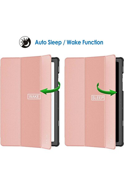SIGLOO Slim Case for Samsung Tab S8 Ultra and S9 Ultra 14.6 inches Smart Cover Trifold Pink