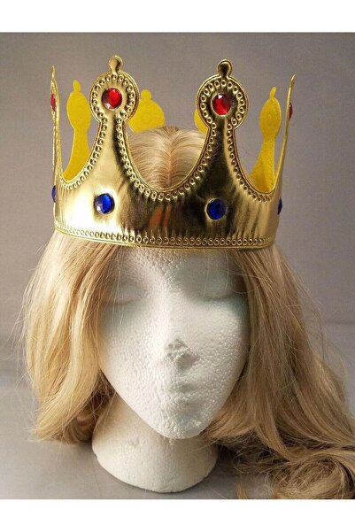 ForWhat تاج ملكي من القماش الذهبي لزي الأطفال في المكتب المنزلي